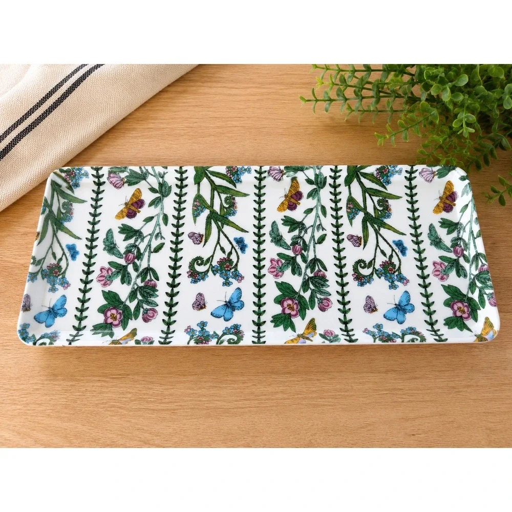 Portmeirion Susan Williams-Ellis Vintage Butterfly Botanical Melamine Tray Lg